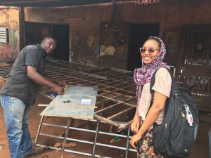 rose with her mold maker in Bamako