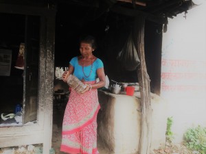 Sarita's mum, making some tea