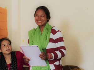 Sima Tharu, gives a speech as the newest secretary.