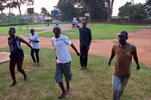 The Gulu Deaf Dance Club practicing on a recent Friday night.