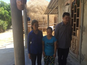 Mrs. An with her daughter Hoa and son Huong.