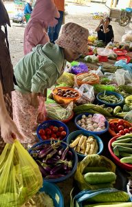 Bong choosing the vegetables for the lunch.